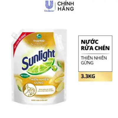 SUNLIGHT Nước Rửa Chén Thiên Nhiên Gừng 3.3kg/Túi